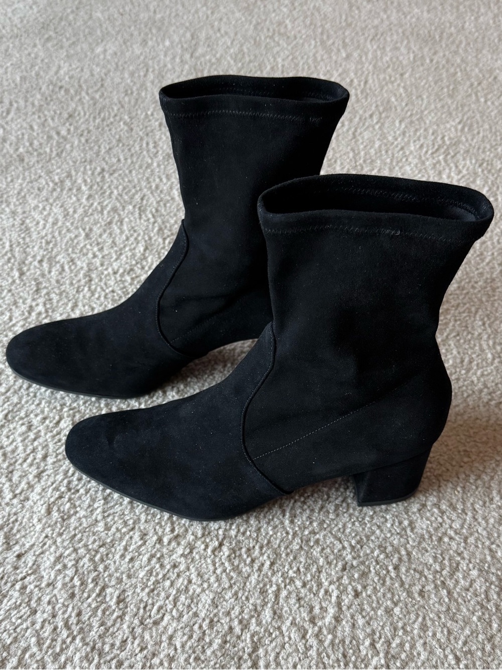 Stuart Weitzman Black Suede Ankle Booties